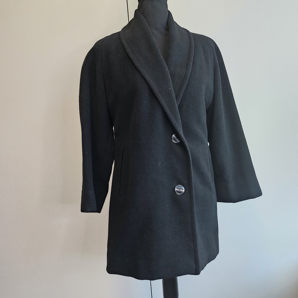 🍾 Vintage 50s ptp 19" Black Women's Pea Coat